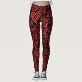 Valentine_herzen Leggings schwarz (Vorderseite)