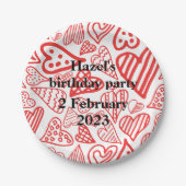 Valentine_herzen Party Pappteller (Vorderseite)