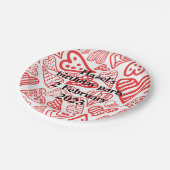 Valentine_herzen Party Pappteller (Schrägansicht)