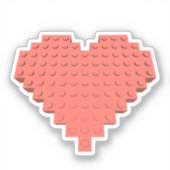 Valentine Herzform Aufkleber (Vorderseite)