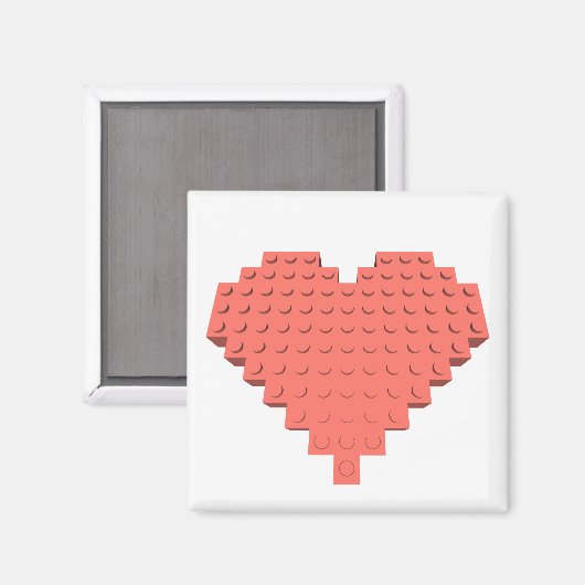 Valentine Herzform Magnet (Vorderseite/Rückseite)