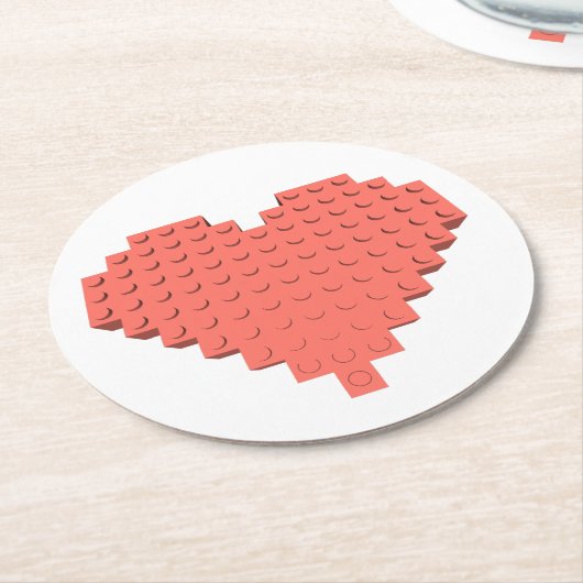 Valentine Herzform Runder Pappuntersetzer (Angewinkelt)