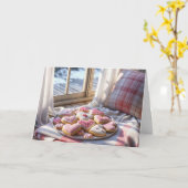 Valentine Herzkekse auf dem Deckeln Karte (Gelbe Blume)