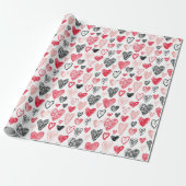 Valentine Herzmuster Papier Geschenkpapier (Ungerollt)