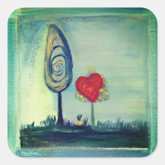 Valentine, Herzsticker, Liebe und Romantik Quadratischer Aufkleber (Vorderseite)