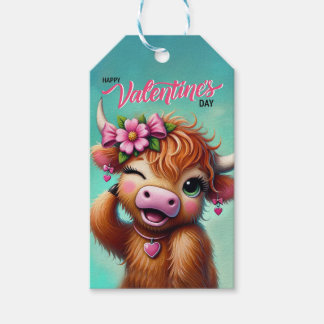 Valentine Highland Cow-Geschenkmarke Geschenkanhänger