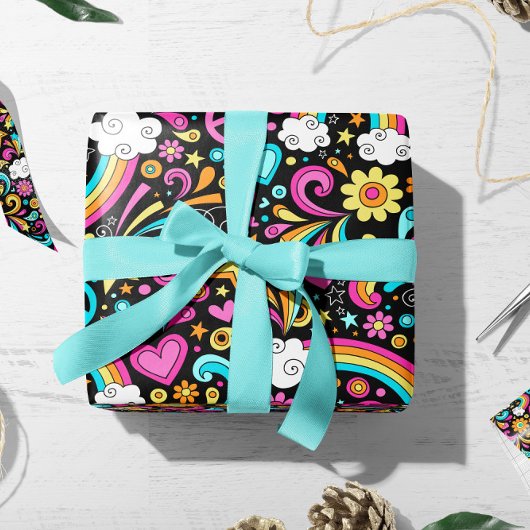 Valentine Hippie Peace Liebe | Valentine Gift Wrap Geschenkpapier