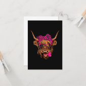 Valentine Hochlandkuh mit Herz Karte (Vorderseite/Rückseite Beispiel)