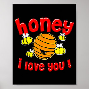 Valentine Honey Ich liebe Dich Poster