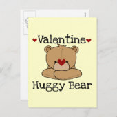 Valentine Huggy Bear Feiertagspostkarte (Vorne/Hinten)