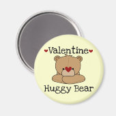 Valentine Huggy Bear Round Magnet (Vorderseite/Rückseite)