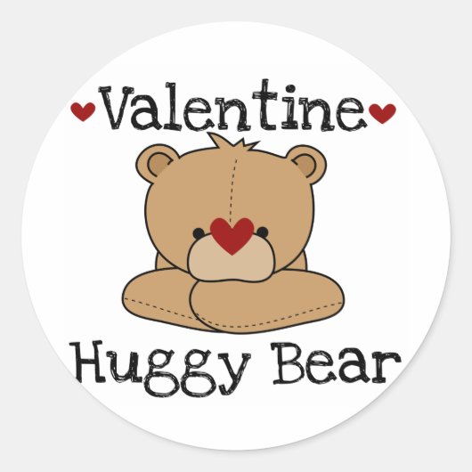 Valentine Huggy Bear Stickers (Vorderseite)