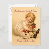 Valentine Hugs Feiertagspostkarte (Vorne/Hinten)