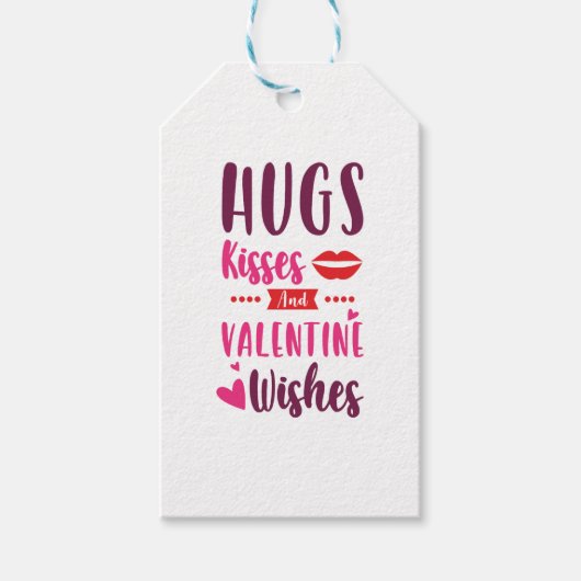 valentine Hugs kisses und valentinische wünsche Geschenkanhänger (Vorderseite)