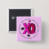 Valentine Hugs und Kisses Button (Vorne & Hinten)