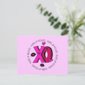 Valentine Hugs und Kisses Feiertagspostkarte (Stehend Vorderseite)