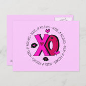 Valentine Hugs und Kisses Feiertagspostkarte (Vorne/Hinten)