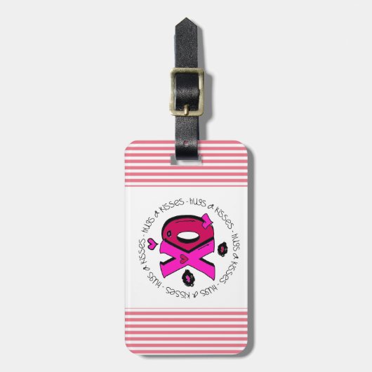 Valentine Hugs und Kisses Gepäckanhänger (Vorderseite vertikal)
