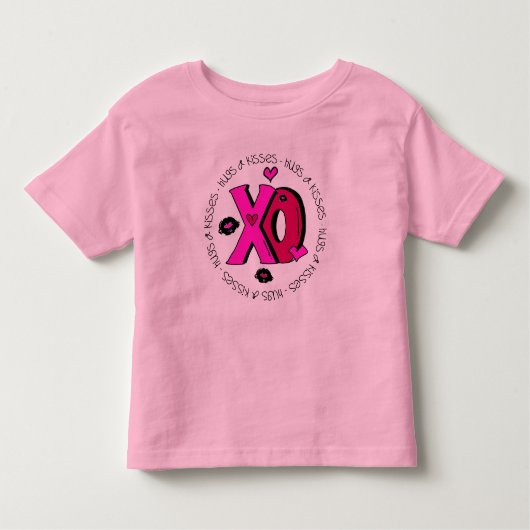 Valentine Hugs und Kisses Kleinkind T-shirt (Vorderseite)