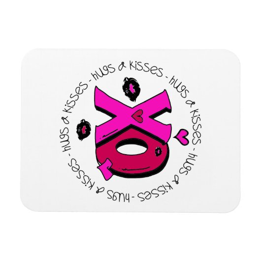 Valentine Hugs und Kisses Magnet (Horizontal)