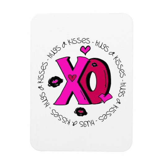 Valentine Hugs und Kisses Magnet (Vertikal)
