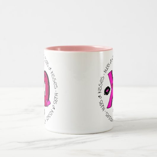 Valentine Hugs und Kisses Zweifarbige Tasse (Mittel)