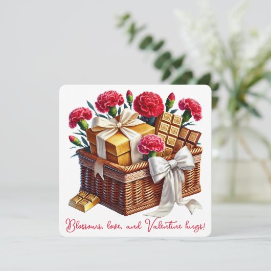 Valentine Hugs - Valentintagskarte Dankeskarte (Stehend Vorderseite)