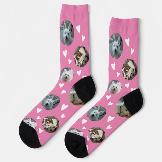 Valentine Hund Foto Socken (Linkes Detail)