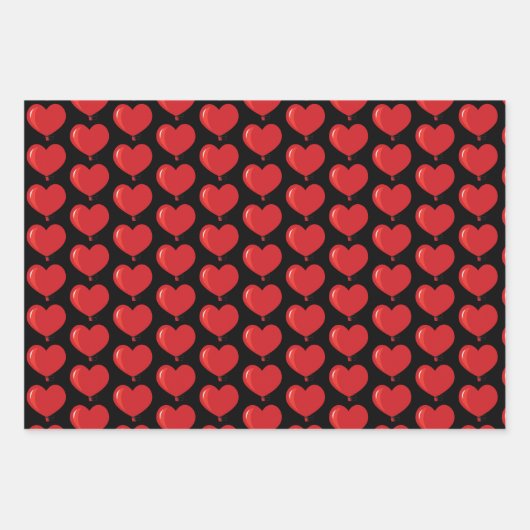 Valentine Hund und Herz Wrapping Paper Sheet Set Geschenkpapier Set (Vorderseite 3)