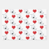 Valentine Hund und Herz Wrapping Paper Sheet Set Geschenkpapier Set (Vorderseite 2)