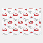 Valentine Hund und Herz Wrapping Paper Sheet Set Geschenkpapier Set (Vorderseite)