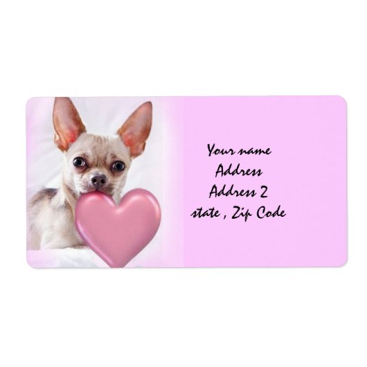 Valentine-Hunde-Etiketten von Chihuahua (Vorne)