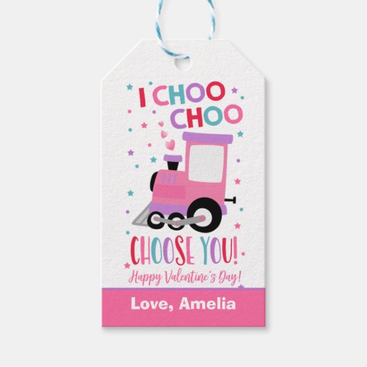 Valentine I Choo Choo Wählen Sie Ihre Schule Geschenkanhänger (Vorderseite)