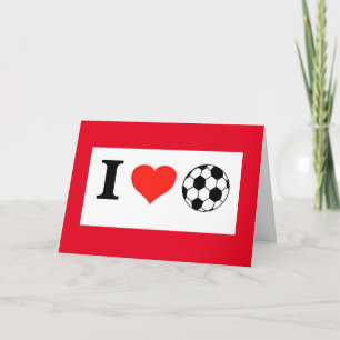 Valentine I Liebe Fußball und Sie Feiertagskarte