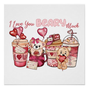 Valentine I Liebe Sie beary viel Poster