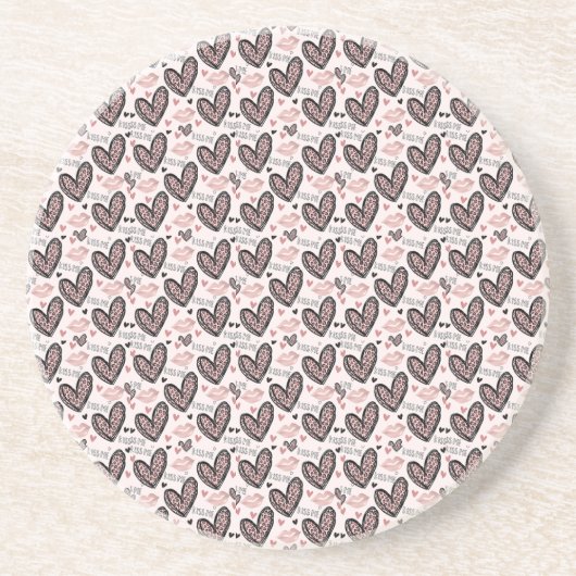Valentine I Liebe Sie ein Latte Getränkeuntersetzer (Vorne)