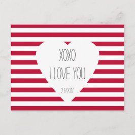 Valentine I Liebe Sie XOXO Liebe Theme Benutzerdef Feiertagspostkarte