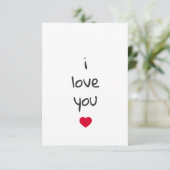 Valentine I Liebe You Heart Card Dankeskarte (Stehend Vorderseite)