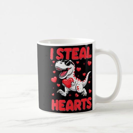 Valentine I Steal Hearts Trex Dino Toddler Kids Ba Kaffeetasse (Rechts)