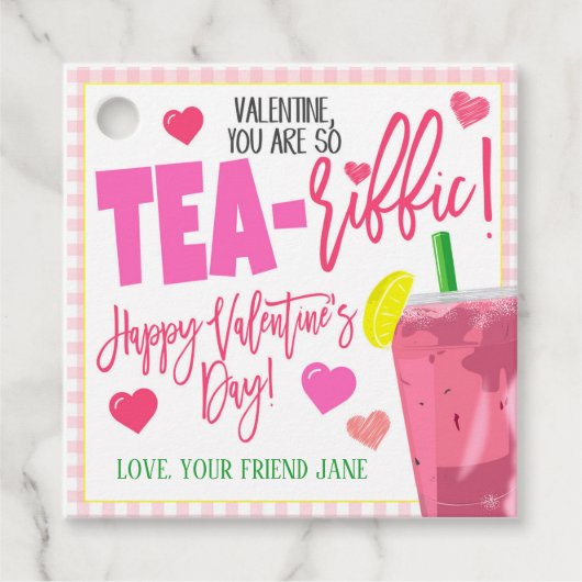 Valentine Iced Tea Gift Tags Geschenkanhänger (Vorderseite)