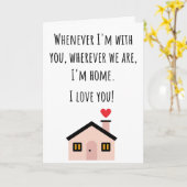 Valentine Ich bin Zuhause geklappt Karte (Gelbe Blume)