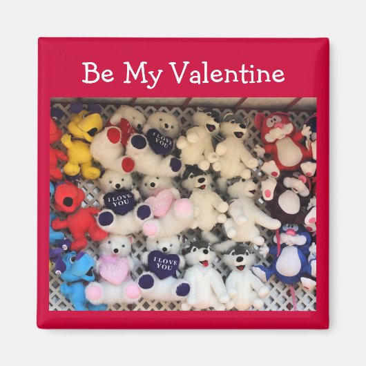 Valentine Ich liebe dich Plüschbären Magnet (Vorne)