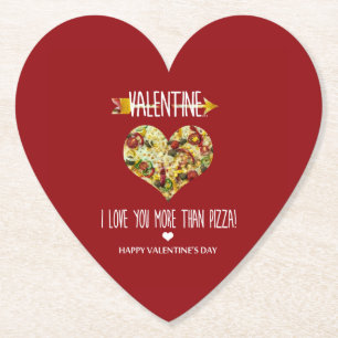 Valentine, ich Liebe dir mehr als Pizza Untersetzer