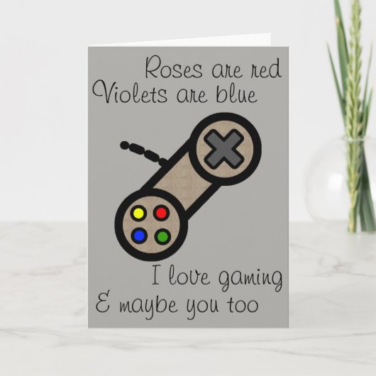 Valentine: Ich Liebe Gaming & Sie Feiertagskarte (Vorderseite)