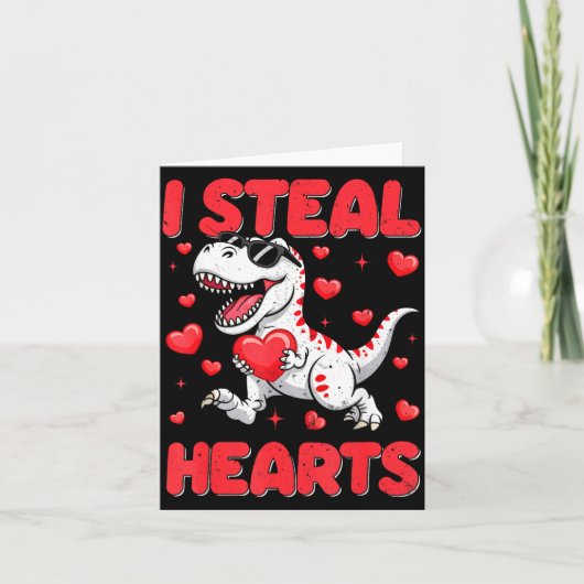 Valentine ich stehle Herzen Trex Dino Kleinkind Ki Karte (Vorderseite)