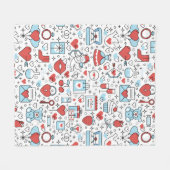 Valentine Icons Fleece Decke (Vorderseite (Horizontal))