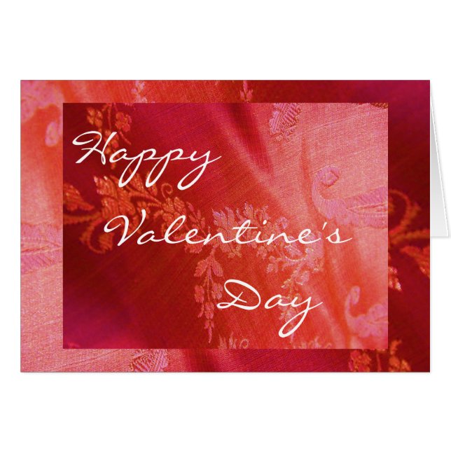 Valentine III Card Red Floral - Anpassbar (Vorderseite (Horizontal))