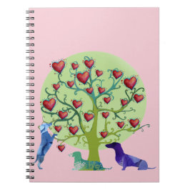 Valentine Illustration Notebook, Dachshund Hearts Notizblock