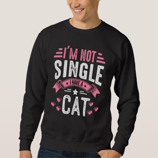 Valentine I'm Not Single I Have A Cat Boy Toddler  Sweatshirt (Vorderseite)