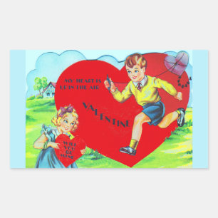 Valentine in den 1930er Jahren ist mein Herz in de Rechteckiger Aufkleber